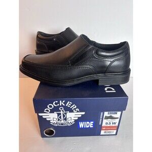 Dockers Mens Edson Business Dress Slip-on Loafer Shoe 9.5 Wide Black Leather